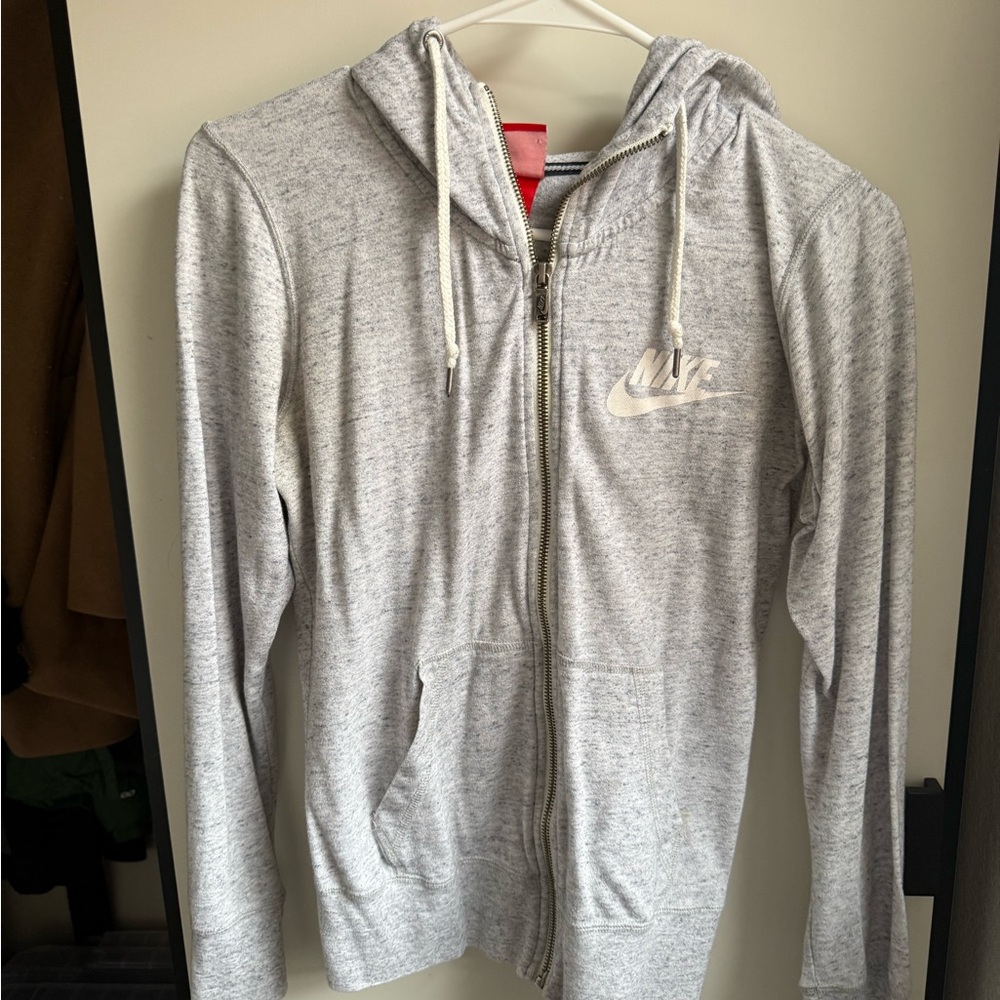 Nike Heather Gray Zip-Up Hoodie